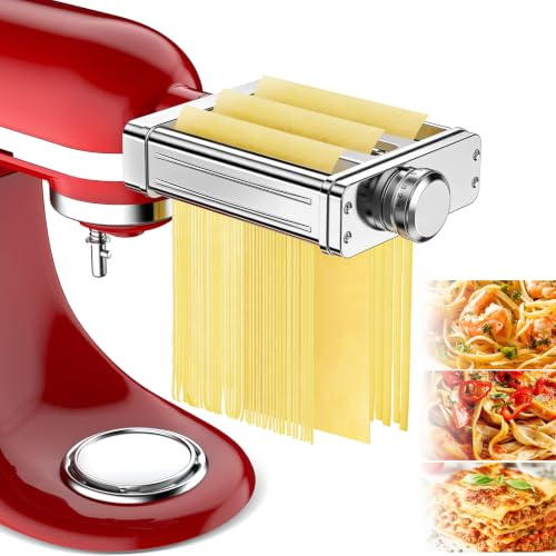 3-in-1 Pasta Maker Attachment for KitchenAid Stand Mixer,Stainless Steel