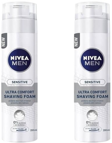 Nivea Men Schiuma da Barba Sensitive Ultra Comfort, 200 ml, Formula 0% Alcol, con Camomilla, per Pelli Sensibili (2)