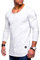 Rello & Reese Herren Oversize Longsleeve Crew Neck Sweatshirt T-Shirt MT-7315 [Weiß, XL]