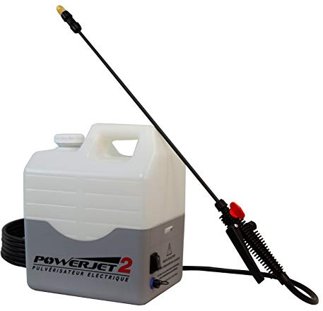 Multirex PowerJet 2 pulvérisateur électrique 12 V, portée 10 m, autonomie 5 h, Pompe 5,5 Bar avec pressostat, Lance Carbone 1,5 m, 7 Buses, Aspiration Externe, démoussage toitures façades