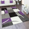 Paco Home Teppich Wohnzimmer Kurzflor Schlafzimmer Modern Geometrisches Muster Kariert Meliert, Grösse:300x400 cm, Farbe:Lila