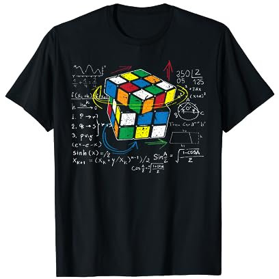 Würfel Zauber mit Mathe Gleichungen | Retro Nerdy Rubik T-Shirt