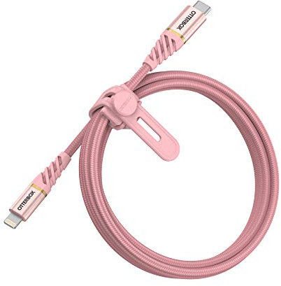 OtterBox Premium Reinforced Braided USB-C to USB-C Cable, Fast Charging Cable for Smartphone and Tablet, Ultra-Rugged, Bend and Flex Tested, 1M, Rose Gold