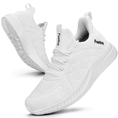 Feethit Turnschuhe Damen Leichtgewichts Atmungsaktiv Sportschuhe Sneaker Weiß 42