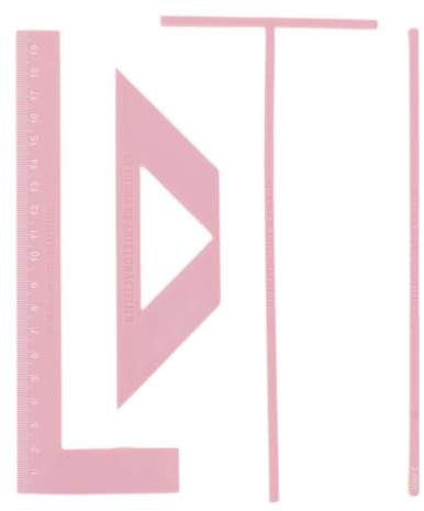 Craftelier - Complete Kit of Binding Rulers + Gift Set - Includes L Ruler + T Ruler + Separation Guide + Corner Cutting Square + Case + Instruction Manual - Color Pink