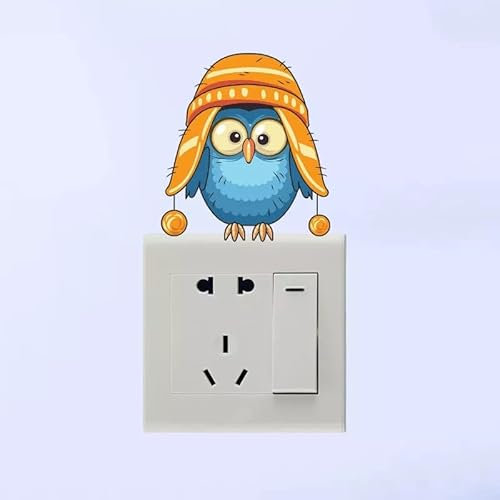 SHMAZ Eulen-Dekor Schalter Wandtattoo Zimmer Schlafzimmer farbig