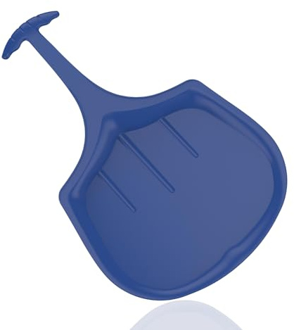 Schlitten Kinder und Erwachsene mit Lenkgriff - Poporutscher für Jede Menge Spaß - Lenkschlitten zum Rodeln im Winter - passende Sitzfläche für Groß und Klein (Blau)
