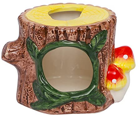 Guador Stumpf Form Hamster Versteck Keramik Hamster Haus Hamsterhaus Zwerghamster Zubehör Haus Meerschweinchen Haus Nagerhaus Kleintierversteck Hamster Höhle Keramikhaus für Hamster Hamsterversteck