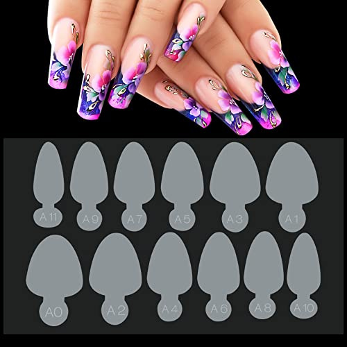 C12rtive 60 Pezzi Adesivo per stampo per Unghie, Adesivi in Silicone per French Manicure, Stampo per Doppia Forma per Estensione Gel, Costruzione Rapida (forma 1)