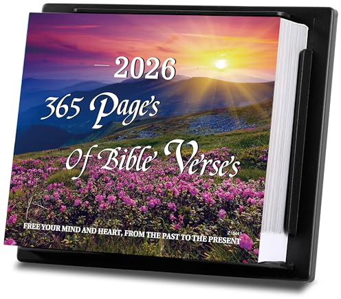 365 Bible Verses - 2026 Bible Calendars from January 2026 to December 2026, 5.94 x 4.92, Bible Verses Calendar 2026 with Thick Paper, Adjustable Easel, Bible to Guide, Comfort, and Inspire