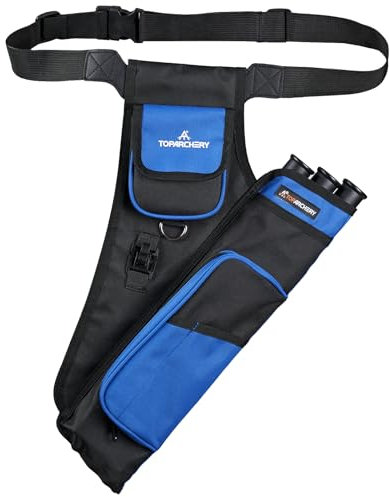 Toparchery Bogenschießen Köcher für Pfeile Classic Seitenköcher mit Verstellbarer Schultergurt 3-Röhrenköcher Pfeile für die Jagdschießpraxis
