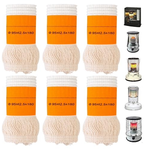 6 Pièces Rechange pour Chauffage À Pétrole, Mèches De Poêle Au Kérosène, Meche Chauffage Petrole, Stove À Pétrole Portable Mèches De Chauffage À Effet De Serre pour Chauffage(95* t2,5 * 180 Mm)