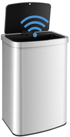 GIANTEX Pattumiera con sensore da 50 l, con sensore automatico, per cucina, ufficio, 39 x 29,5 x 60 cm