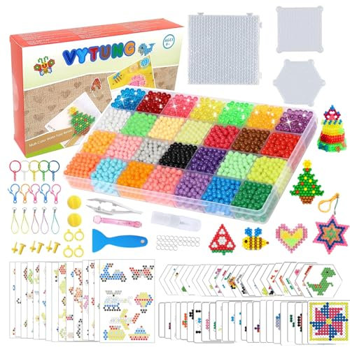 Vytung - Wasserperlen Nachfüllset, 4000 Perlen, 28 Farben, magisches Wasser, 389 Muster, ungiftlich, mit Zubehör für Anfänger DIY Spielzeug