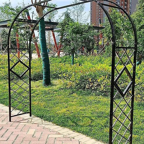 Arche de jardin en métal - Treillage galvanisé extra large pour mariage en extérieur - Noir - 3,8 x 2,3 m (l x H)