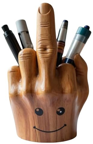 Porte-stylo Doigt d'Honneur, Porte-stylo de Bureau Amusant Thumbs Up, Porte-stylos Fantaisie pour Fournitures de Bureau, Espace de Travail pour Enseignants et Étudiants, Cadeau Organisateur de Bureau