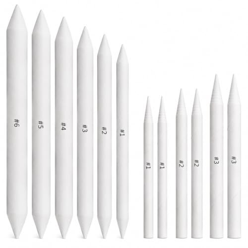 12PCS Blending Stumps & Tortillions - Paper Blenders for Drawing, Shading & Sketching - 9 Size Options for Graphite, Charcoal & Pastel