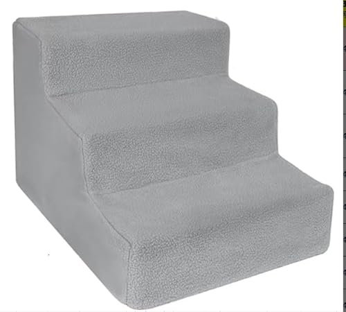 Kitgody Hundetreppe 3 Stufen,rutschfeste Haustiertreppe Für Kleine Hunde,Waschbarer Hundetreppe 30 cm Hoch, Hunde Treppen mit Abnehmbarem,Waschbarem Bezug