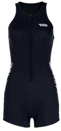 CHANGYUE 2 mm di Muta da Donna in Neoprene con Zip Anteriore con Un Pezzo di Costume da Bagno tutela Protettiva Shorty for Nuoto surlatura da Snorkeling da Kayaking (L Nero L)