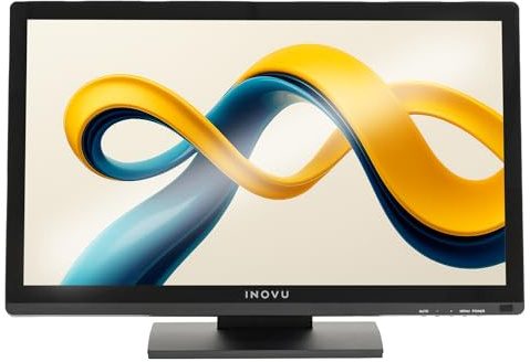 INOVU Écran Tactile T215 – 21,5'' IPS Full HD, Multi-Touch 10 Points, 100 Hz, HDMI/DisplayPort, inclinable 90°, Haut-parleurs intégrés – bureautique