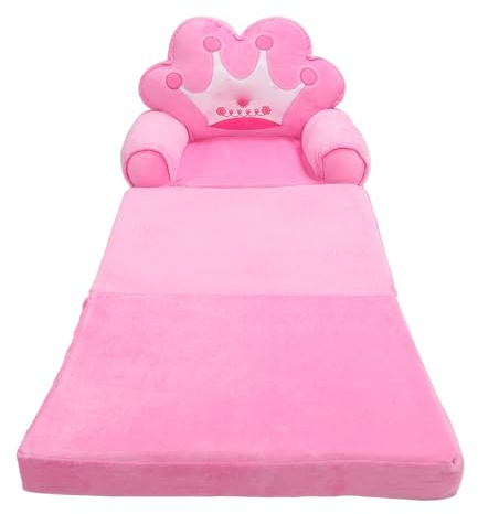 TARSHYRY Sofá Cama Convertible para Niños Pequeños, Sillón Abierto Abatible para Leer, Tomar una Siesta y Jugar, sofá Tumbona Ajustable de Tamaño Infantil (Pink)