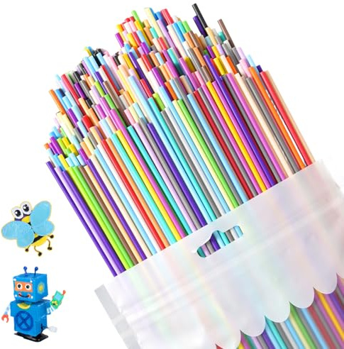 Fantasyon 300Pcs 3D Doodler Pen Refills, 3D Pen Filament Refills | 2.5mm PCL Low Print Temperature Refills Case for 3Doodler Start 3D Pen, Each Color 15cm x 10 pcs Total 30 Colors