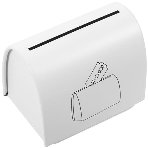 Hoement Caja Portátil de Hojalata para Desechar Cuchillas de Barbería, Capacidad Grande, Sellada y a Prueba de Humedad, Ideal para Uso Doméstico y Profesional