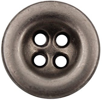 6 Stück silber 4 Loch Knöpfe, Hosenknöpfe, Jeansknöpfe, Basic Metall Knöpfe, Rand leicht erhöht, made in Germany, 15mm oder 18mm (18mm)