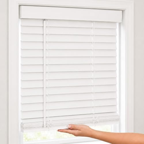 CHICOLOGY Persianas de Madera sintética, para el hogar, 91,4 cm de Ancho x 91,4 cm de Alto, Blanco básico