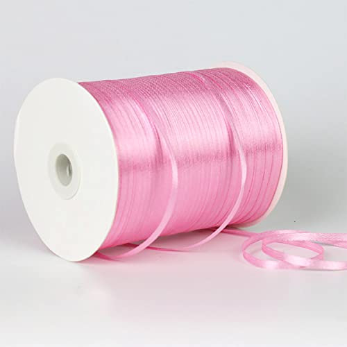 3mm Rosa Satinband,Rosa Schleifenband Dekoration Stoffbänder Bänder Geschenkband Breit Stoffband für Hochzeit -1 Rollen X 790m