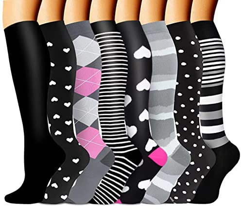 beusilay Calcetines de Compresión Para Mujeres Y Hombres 15-20 mmHg,Medias de compresión Ideal Para Médicos,Recuperación y Deporte,Correr,volar,Viajes Y Vuelo,Enfermeras,mujeres embarazadas