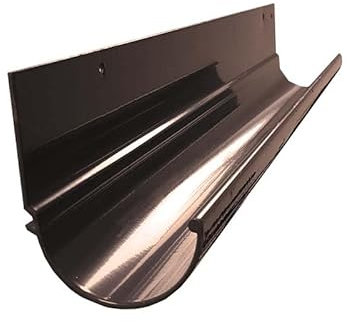 Renoplast® Grondaie in alluminio R50 | Mezzo tondo marrone da 200 cm | Profili in lamiera per il drenaggio del tetto della pioggia | Grondaia a innesto per il giardino della casa | Terrazza Balcone