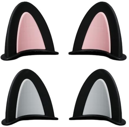 4pcs Decorazione per Casco da Moto Corna del Casco Accessori per Elmetti con Orecchie di Gatto,Decorazione Adesiva per Orecchie di Gatto per Casco da Moto