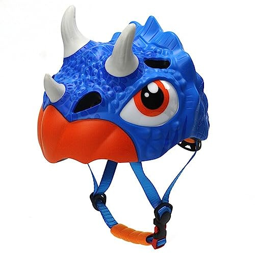 Tsffae Casco Ajustable para Niños, Casco De Bicicleta con Dibujos De Dinosaurios para Niños Y Niñas, Casco con Diseño De Dibujos Animados En 3D para Ciclismo, Patinaje sobre Ruedas