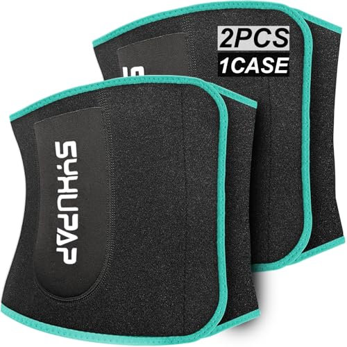 SYXUPAP Bauchweggürtel Herren Damen,Schwitzgürtel Bauch Abnehmen Geräte Extra-breiter Verstellbarer Neopren Sauna Gewichthebergürtel Sweat fitnessgürtel (2er)