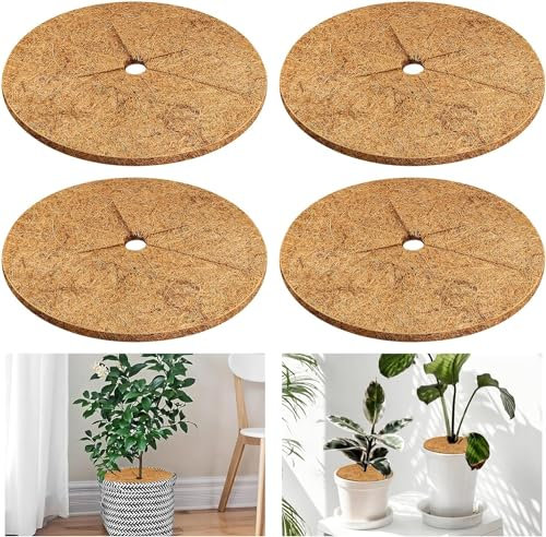 OAHAO 4 Stück Kokosmatten,Natürliche Kokosfasermatte für Pflanzenschutz und Winterschutz,Nachhaltiger Frostschutz und Kälteschutz für Ihre Pflanzen,Schutz vor Nässe, Frost (30CM)