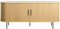 Liadomo Uriel Sideboard - Kommode mit Lamellen-Optik Schiebetüren - Moderner Retro Look - 2 Einlegeböden & hohe Metallfüße - Eiche Natur Furniert 180x76x45cm