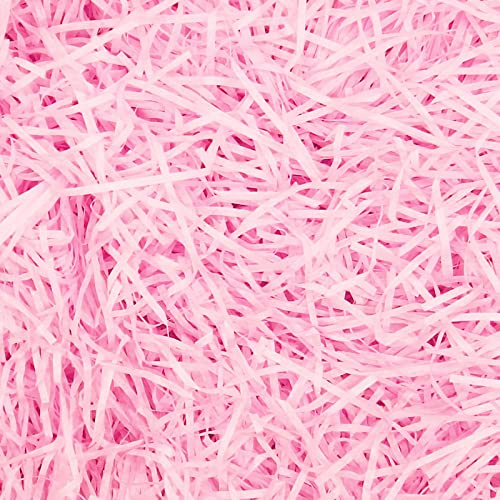 Mamiddle Papier Déchiqueté Raffia 50g - Remplissage Cadeaux Écologique pour Paniers, Boîtes Cadeaux et Décoration de Fête (Rose)