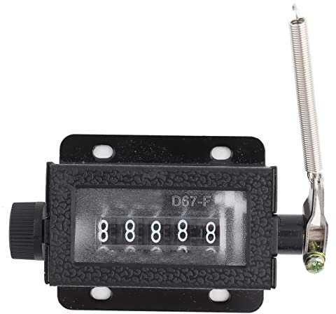 EIMSOAH D67-F 5-stelliger Mechanisch Rücksetzbarer Manueller Handzug-Strichzähler, Rücksetzbarer Nummern-Rundenzähler-Clicker für Textilien, Maschinen, Druck