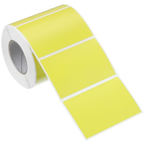 PATIKIL Rectangular Color Coding Labels 76x50mm, 500 Pcs Rectangle Colored Labels Sticker Moving Stickers Label Tags for Inventory Office Home Packing Box, Yellow