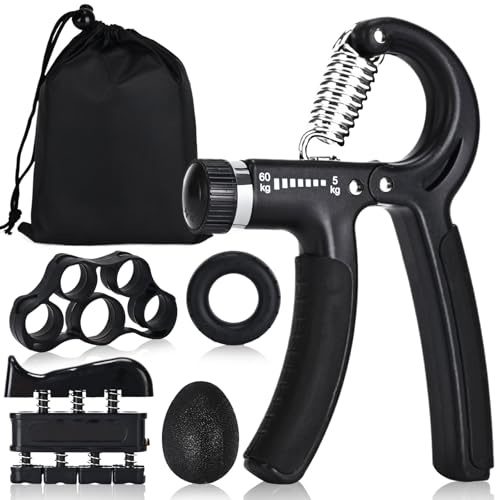 UFANME Hand Grip Strengthener Forearm Strengthener Grip Strength Trainer Kit - 5 Pack Adjustable Resistance