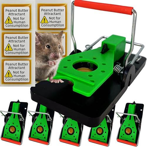 Mouse Traps for Mice – 6 Pack Heavy Duty Includes Bait Reusable Snap Mouse Traps, Humane Instant Kill, Easy Set Mouse Trap for Indoor & Outdoor Use