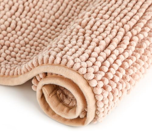 Tappeto Bagno Antiscivolo in Ciniglia, Tappetino bagno super assorbente, Tappetino Antiscivolo e Morbido Spesso in Ciniglia, Lavabile in Lavatrice per la Lavandino, Ingresso del Doccia, 40 x 60 cm