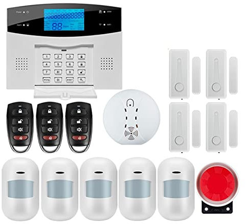 Système de sécurité Domestique, Système d'alarme de sécurité à Domicile sans Fil GSM for l'application Tuya avec détecteur de Mouvement Compatible(G2BW9)
