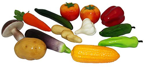 Juego de verduras artificiales, decorativas y realistas, 13 unidades