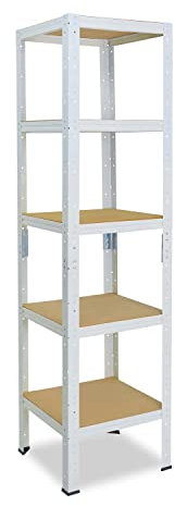 shelfplaza® 200x60x60cm HOME Schwerlastregal weiß/Metallregal mit 5 Böden/Kellerregal Metall, Garagenregal, Werkstattregal oder Regal Lagerregal/Steckregal Metall mit 175kg Tragkraft