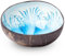 cocovibes Kokosnuss Schale mit Anti-Kipp-Ring, einsetzbar als Dekoschale, Schlüsselschale, Schmuckschale – blau weiß, 13 cm (SAPPHIRE-1)