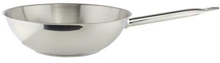 Commichef Plus Superior Blend Stainless Steel Wok Pan, Strong Corrosion Resistance, 28cm, Silver