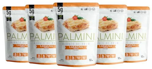 Palmini Lasagna Noodles | Low-Carb Pasta, Low-Calorie Hearts of Palm Pasta | Keto Pasta, Gluten Free, Vegan, Non-GMO, Plant Based Pasta, Healthy Noodles | Seen on Shark Tank |(12 Ounce - Pack of 6)