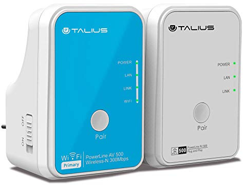 Talius Redes PLC Kit AV500Mbps + AV300Mbps (1 WiFi) PLC-500WKIT-V2